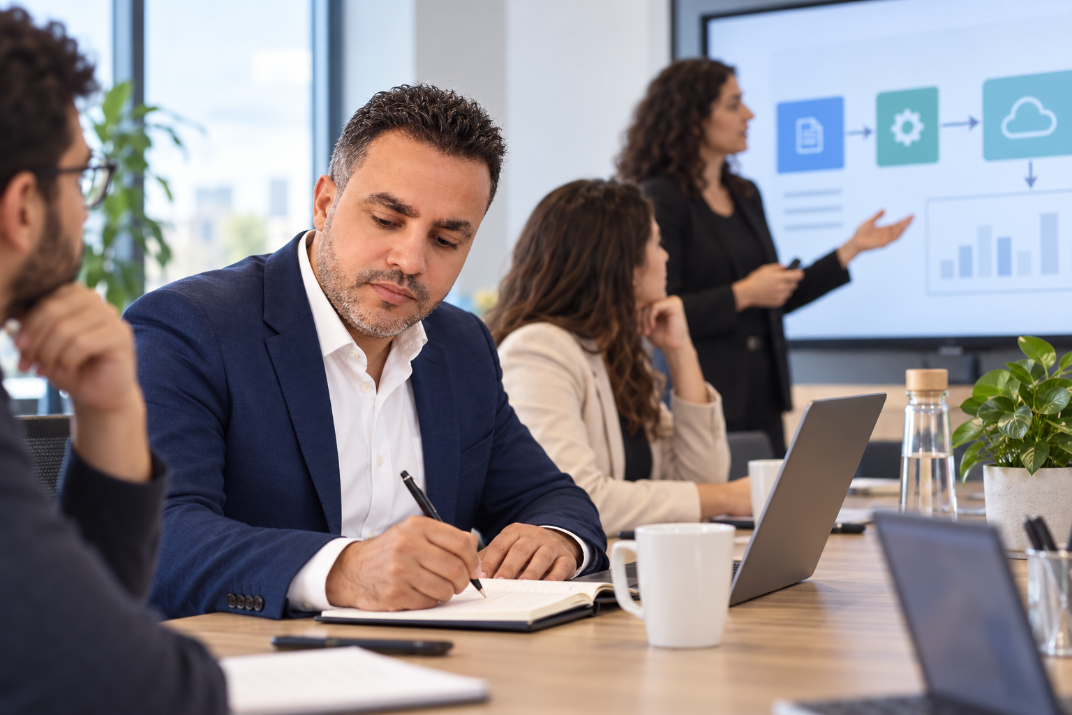 Ahmed in a visual representation of a professional digital workshop
